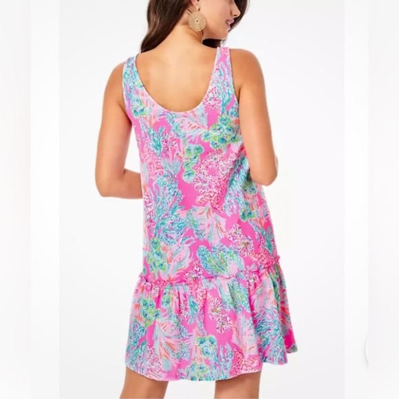Lilly Pulitzer Skyelar Seaing Things Tank Dress, Pink/Blue Print, Size M - Picture 2 of 7